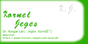 kornel jeges business card